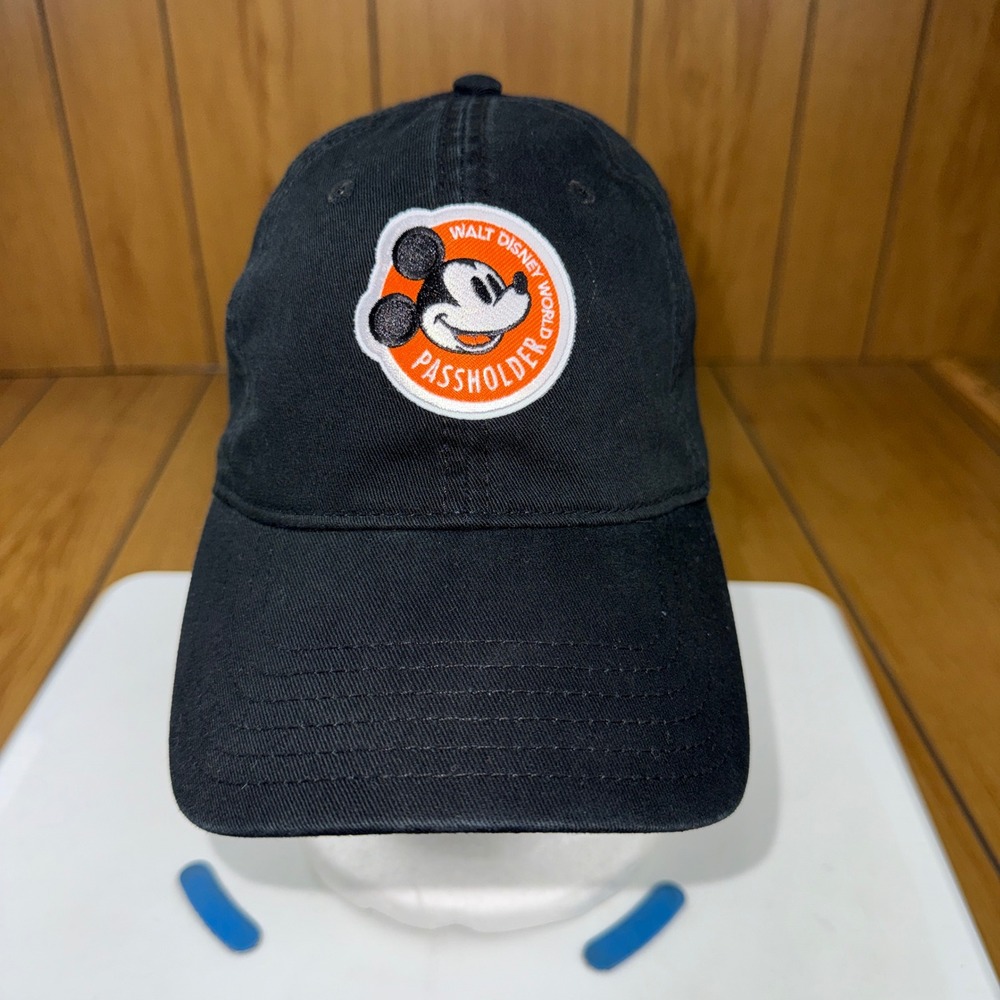 Disney Parks Walt Disney World Passholder Mickey Mouse Hat Black Baseball Cap